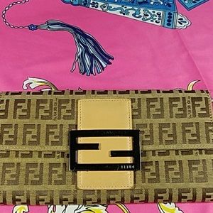 Authentic Fendi FF Monogram Bifold Wallet